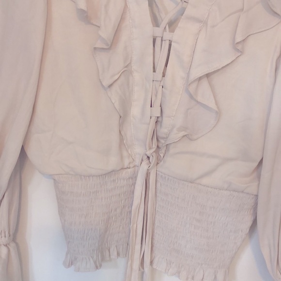 Off white boho ruffle blouse - Picture 3 of 5